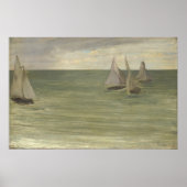 Klokflits - Grijs en groen het zilveren Zee Poster (Voorkant)