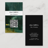 Klokflits - Nocturne in zwart en goud - QR-code Visitekaartje (Voorkant / Achterkant)