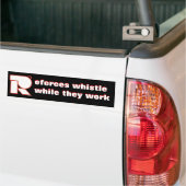 Klokfluitje terwijl je werkt bumpersticker (Op Truck)