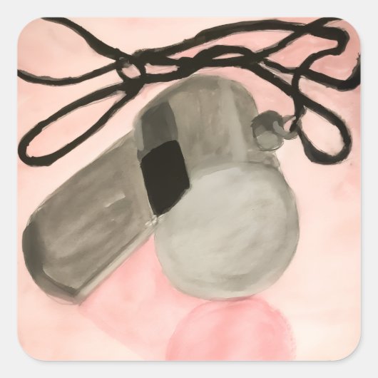 Klokfluitje Vierkante Sticker (Voorkant)