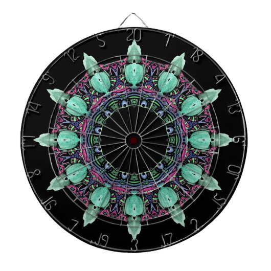 Klokgezicht kaleidoscoop fractal ART I Dartbord (Voorkant)