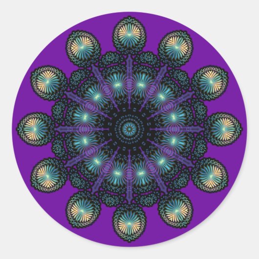 Klokgezichten - Apophysis Fractal Ronde Sticker (Voorkant)