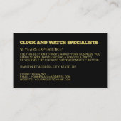 Klokgezichten, Horoloog Visitekaartje (Achterkant)