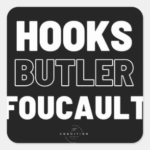 klokhaken, Judith Butler, Michel Foucault Vierkante Sticker