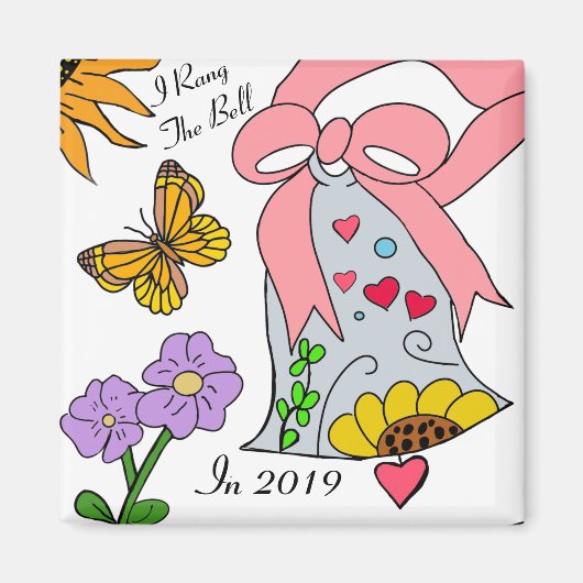 Klokje borstkanker en lint magneet (Voorkant)