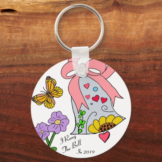 Klokje borstkanker en lint sleutelhanger (Voorkant)