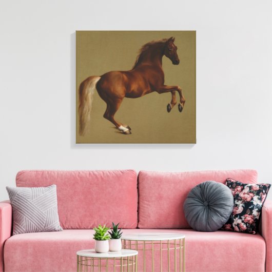 Klokje het paard (door George Stubbs) Canvas Afdruk (Insitu (Woonkamer))