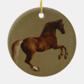 Klokje het paard (door George Stubbs) Keramisch Ornament (Achterkant)