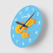 Klokje voor kleine kinderen met schattige goudvis ronde klok (Hoek)