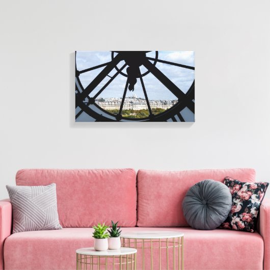 Klokje voor reuzenglas bij Musée d'Orsay - Parijs Canvas Afdruk (Insitu (Woonkamer))