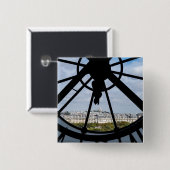 Klokje voor reuzenglas bij Musée d'Orsay - Parijs Vierkante Button 5,1 Cm (Voorkant /achterkant)