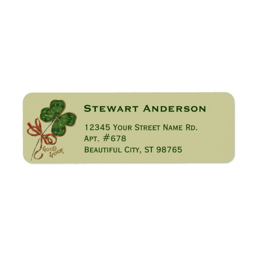Klokjesblad St. Patrick's Day retouradreslabels Etiket (Voorkant)