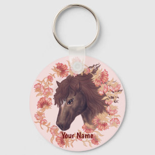 Klokjesbloem Kastanje Paard  Sleutelhanger