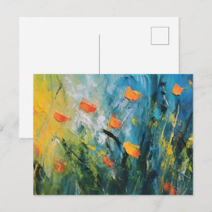 Klokjesbloemen – Abstracte bloemenweide in bewegin Briefkaart
