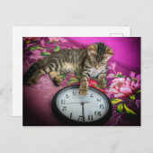 Klokkat 12 uur 's middags bij nieuwjaarsfeest briefkaart (Voorkant / Achterkant)