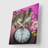 Klokkat 12 uur 's middags bij nieuwjaarsfeest vierkante klok (Hoek)