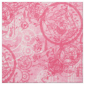 Klokken Collage Roze Stof (Swatch)