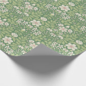 Klokken en bessen Kerstmis Bloemen in Heldergroen Cadeaupapier (Hoek)