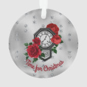 klokken en Rozen Tijd voor Kerstmis Ornament (achterkant)