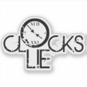 Klokken Liegen – Tijd Filosofie Statement Sticker (Voorkant)