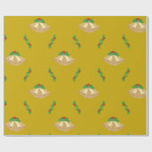 Klokken & Mistseltak Kerst Inpakpapier (Vlak)