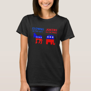 Klokken naar de linkerokers naar de rechtervrouwen t-shirt