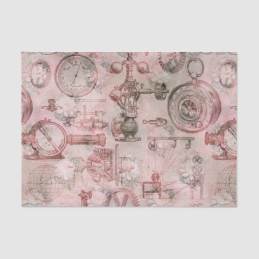 klokken | Ontkoppeling van Steampunk Ephemera Tissuepapier (Voorkant)