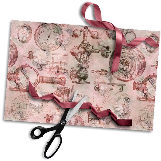 klokken | Ontkoppeling van Steampunk Ephemera Tissuepapier