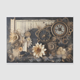 Klokken, Tandwielen, Bloemen en Ephemera Tissuepapier