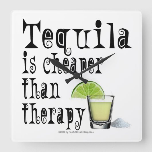 KLOKKEN, TEQUILA IS KAPER DAN THERAPIE VIERKANTE KLOK (Voorkant)