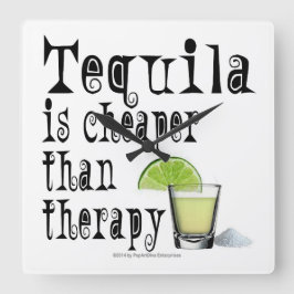 KLOKKEN, TEQUILA IS KAPER DAN THERAPIE VIERKANTE KLOK