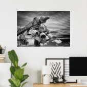 Klokken van Boeddhistische tempel Poster (Thuiskantoor)