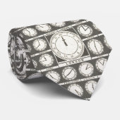 Klokken van de Vintage Art World-horloge - wereldd Stropdas (Opgerold)