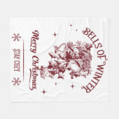 Klokken van Winter Oude Kerst Fleece Deken (Voorkant (Horizontaal))