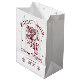 Klokken van Winter Vintage Kerstmis Medium Cadeauzakje