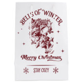 Klokken van Winter Vintage Kerstmis Medium Cadeauzakje (Achterkant)