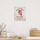 Klokken van Winter Vintage Kerstmis Poster (Keuken)