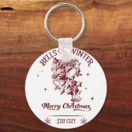 Klokken van Winter Vintage Kerstmis Sleutelhanger