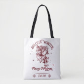 Klokken van Winter Vintage Kerstmis Tote Bag (Voorkant)