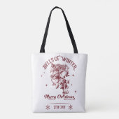 Klokken van Winter Vintage Kerstmis Tote Bag (Achterkant)