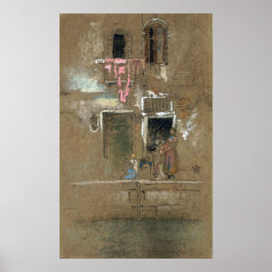 Klokkenluider - noot in roze en bruin poster