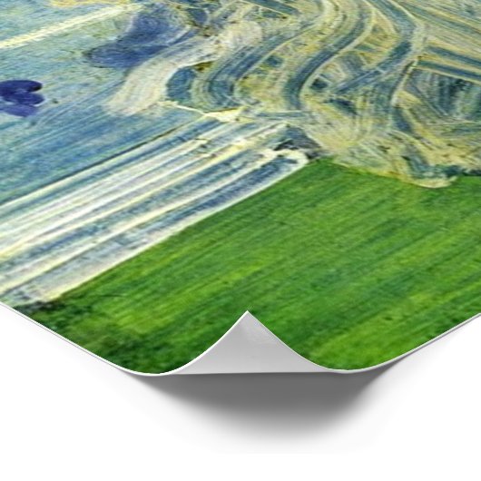 Klokkenluider - variaties in blauw en groen 1868 poster (Hoek)