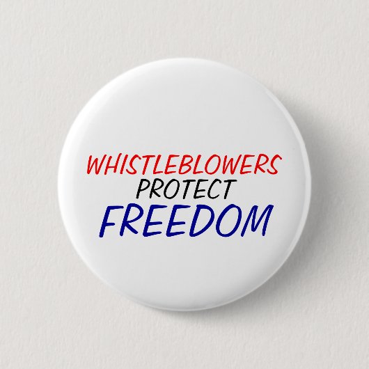 Klokkenluiders beschermen vrijheid ronde button 5,7 cm (Voorkant)