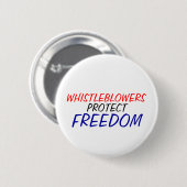 Klokkenluiders beschermen vrijheid ronde button 5,7 cm (Voorkant /achterkant)