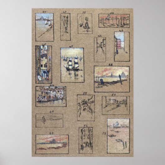 Klokkenluiders - pastels van Venetië 1879 Poster (Voorkant)