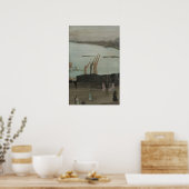 Klokkenluiders - variaties in roze en grijze zee poster (Keuken)