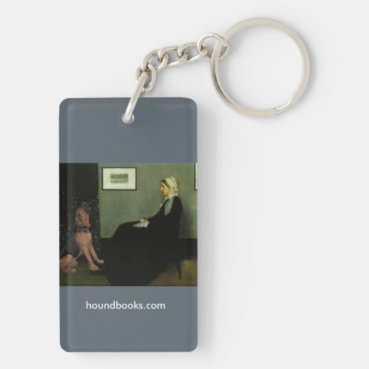 Klokkenluidersmoeder met de bloedhond van Wimsey Sleutelhanger (achterkant)