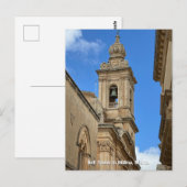 Klokkentoren in Mdina, Malta. Briefkaart (Voorkant / Achterkant)