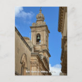 Klokkentoren in Mdina, Malta. Briefkaart (Voorkant)