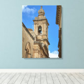 Klokkentoren in Mdina, Malta. Canvas Afdruk (Insitu (Houten vloer))